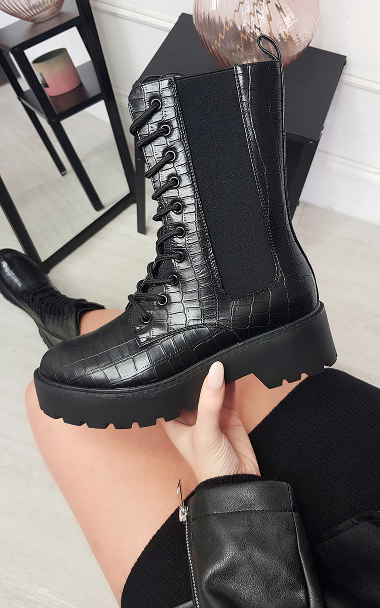 Vanessa Lace Up Chunky Boots