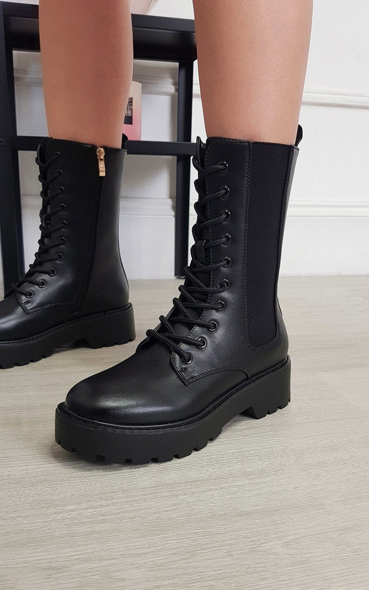 Vanessa Lace Up Chunky Boots