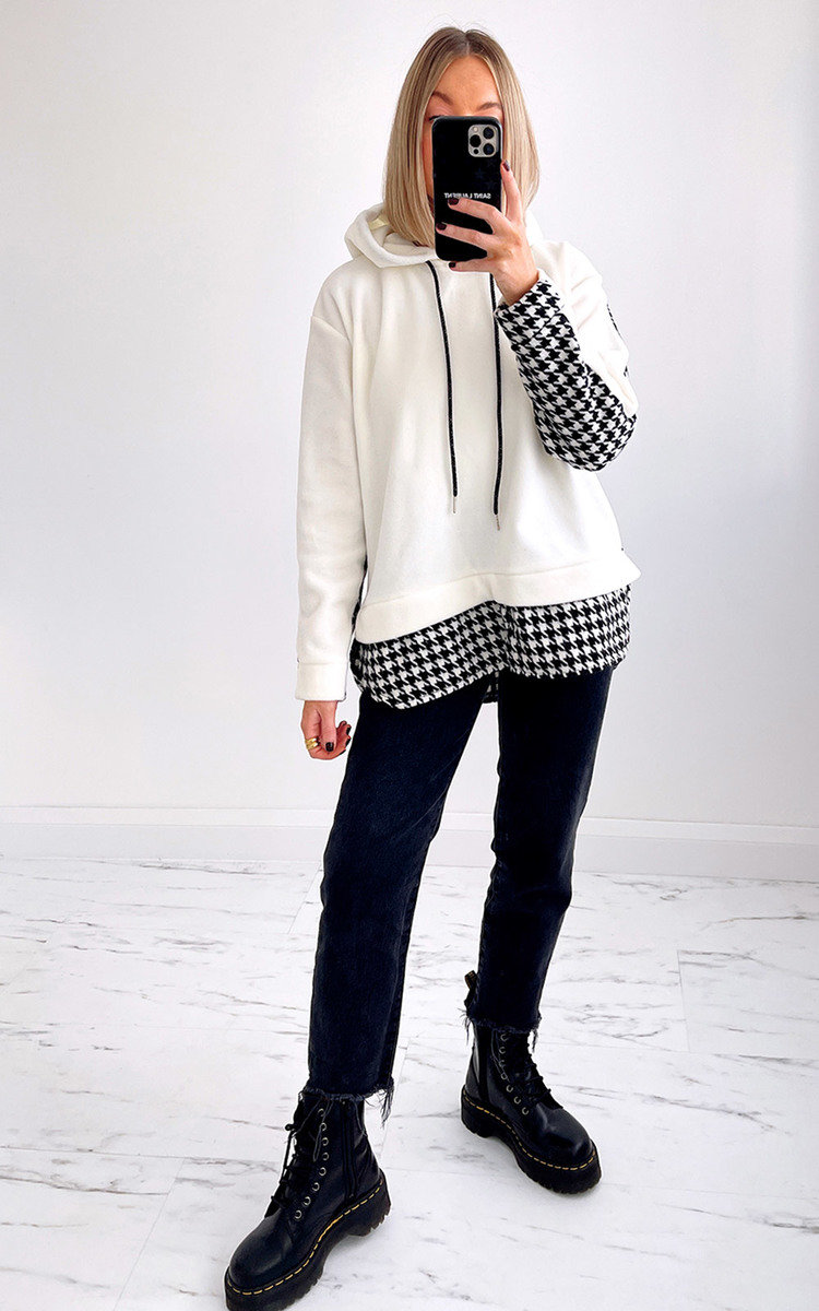 Vera Dogtooth Printed Hoodie  Thumbnail