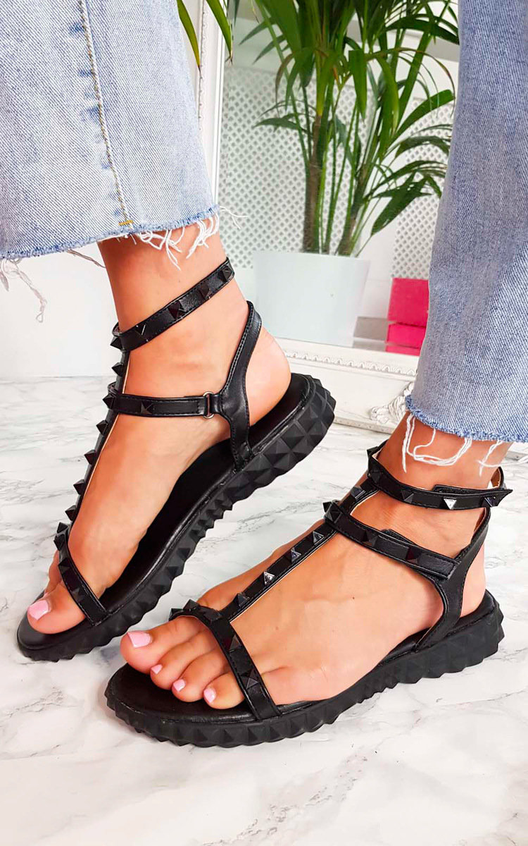 Vinnie Studded Chunky Sole Sandals Thumbnail Vinnie Studded Chunky Sole Sandals Thumbnail