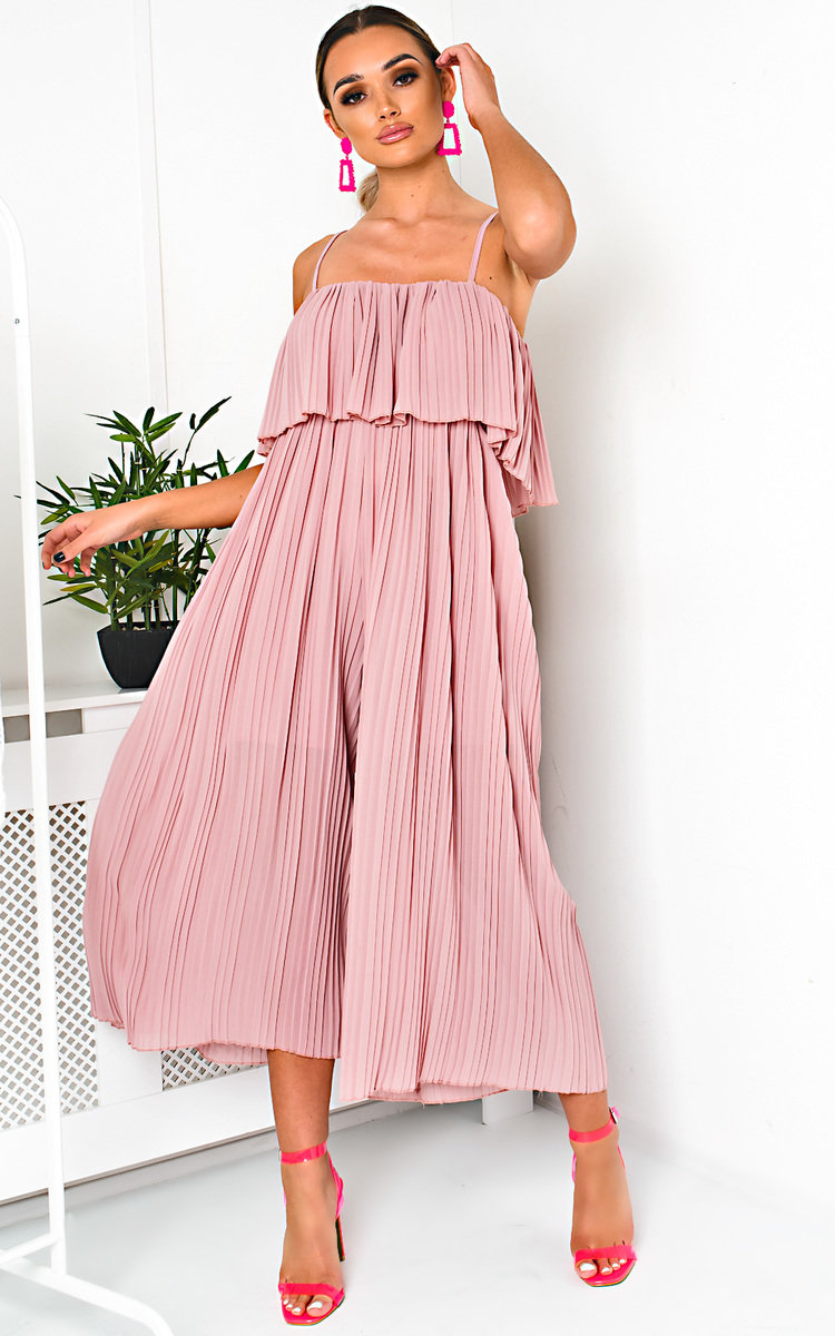 Viv Pleated Overlay Jumpsuit