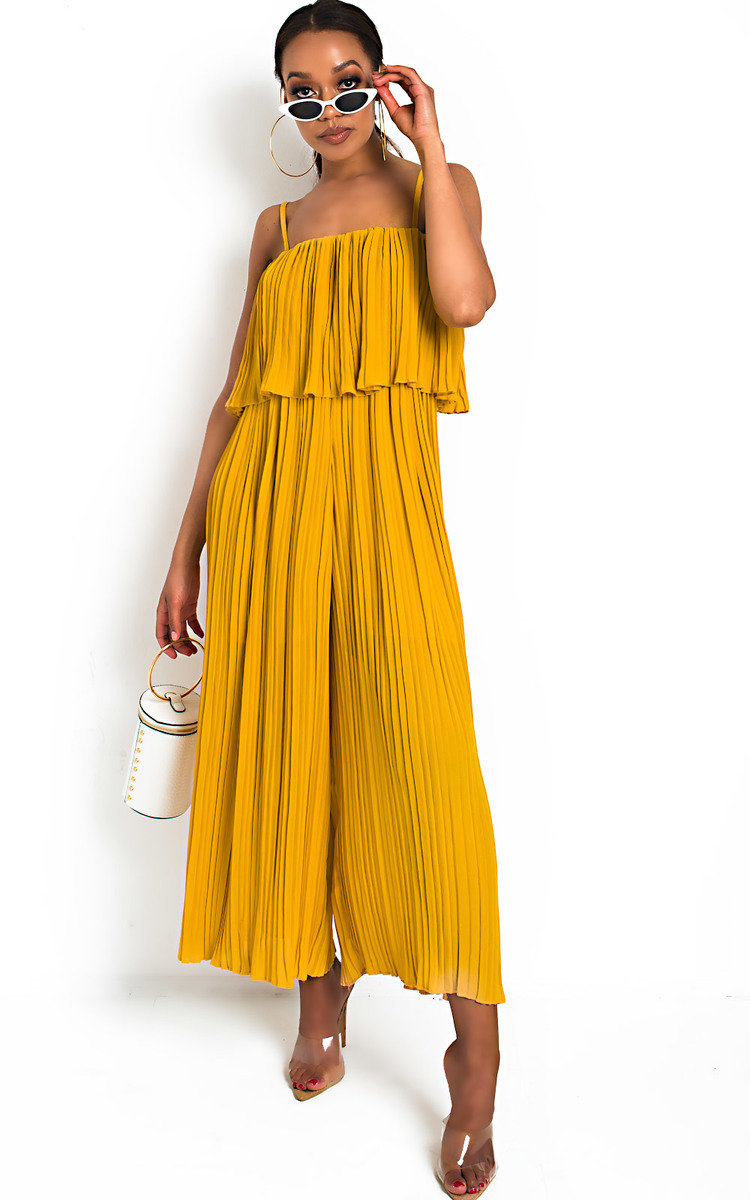 Viv Pleated Overlay Jumpsuit Thumbnail