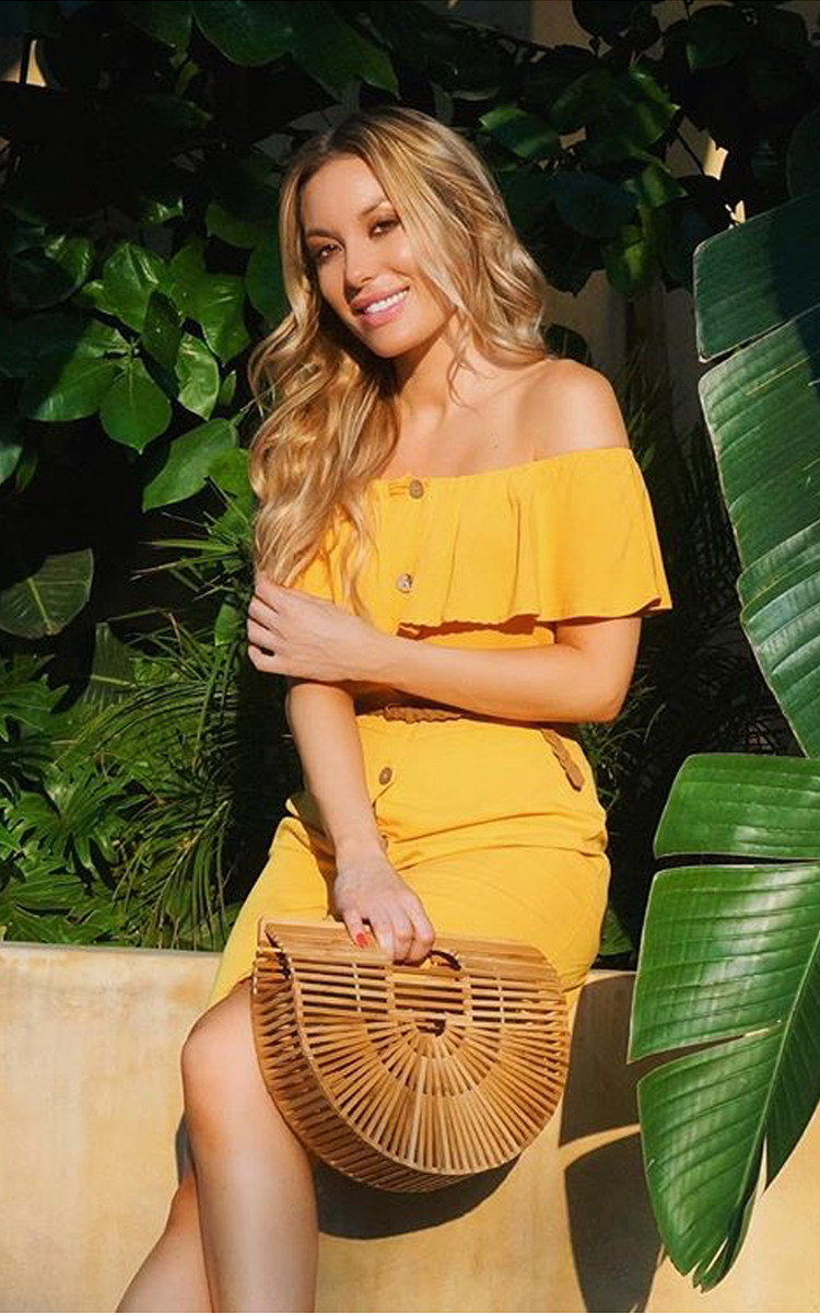 Vivi Off Shoulder Button Up Dress Vivi Off Shoulder Button Up Dress