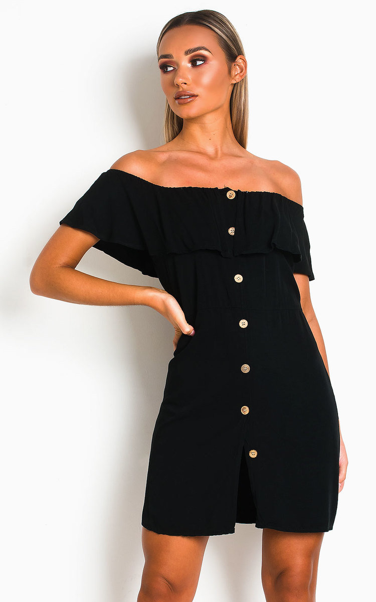 Vivi Off Shoulder Button Up Dress Thumbnail Vivi Off Shoulder Button Up Dress Thumbnail