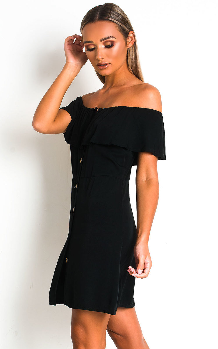 Vivi Off Shoulder Button Up Dress Thumbnail Vivi Off Shoulder Button Up Dress Thumbnail