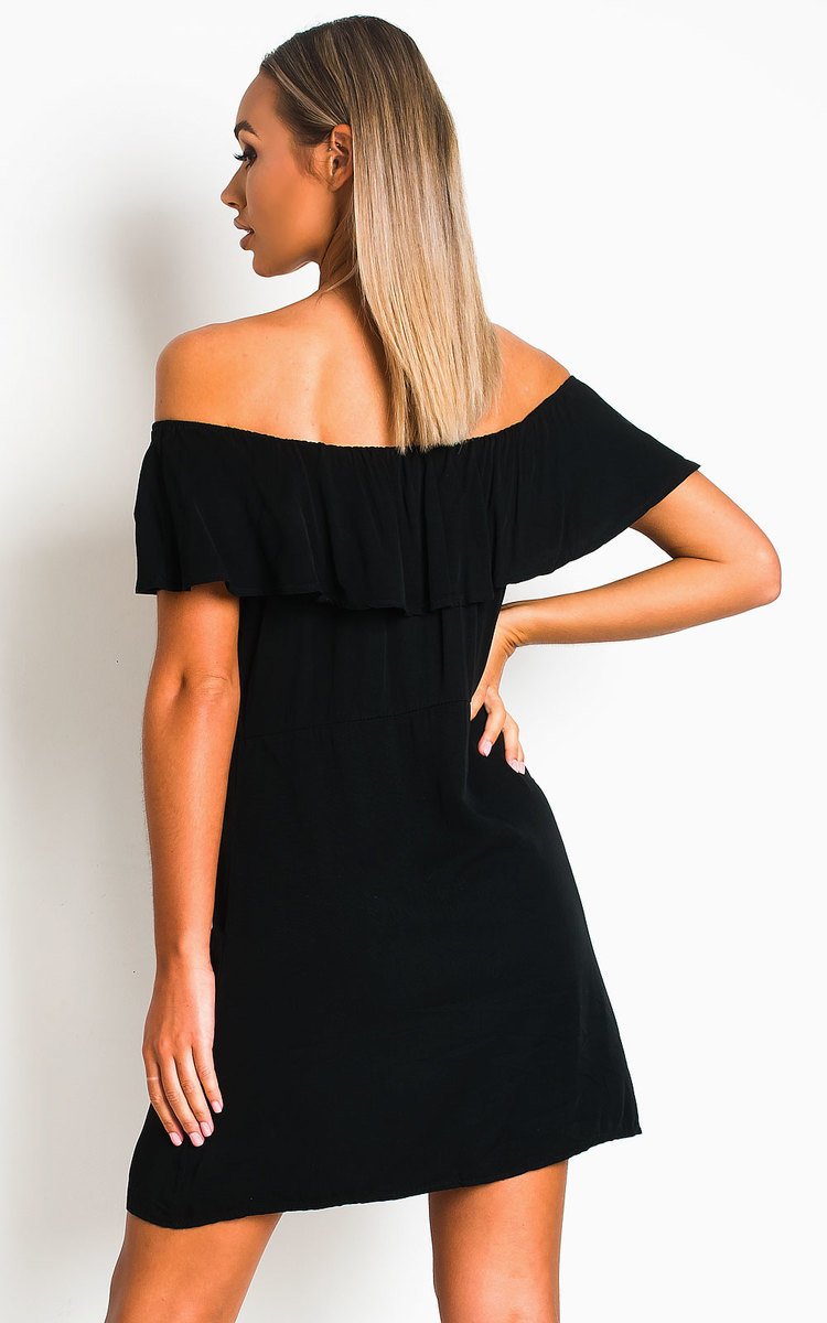 Vivi Off Shoulder Button Up Dress