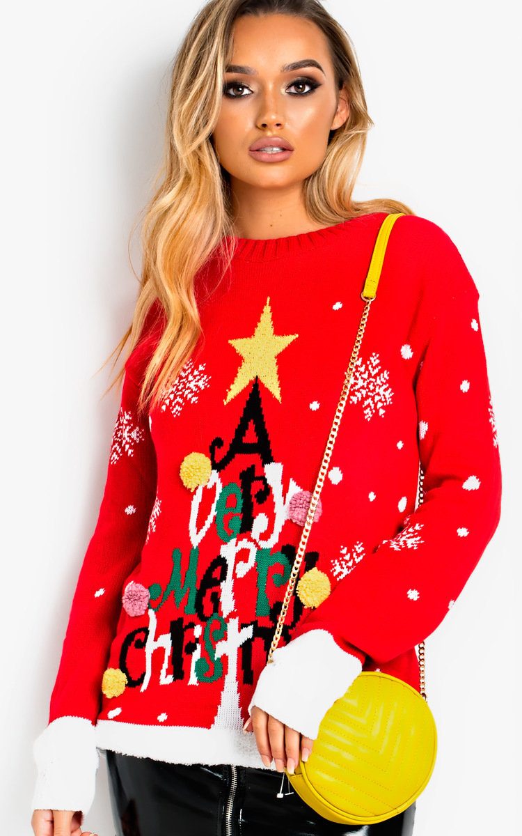 Vixen Oversized Slogan Christmas Jumper  Thumbnail