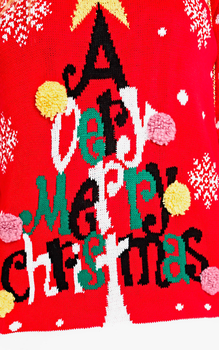 Vixen Oversized Slogan Christmas Jumper  Thumbnail