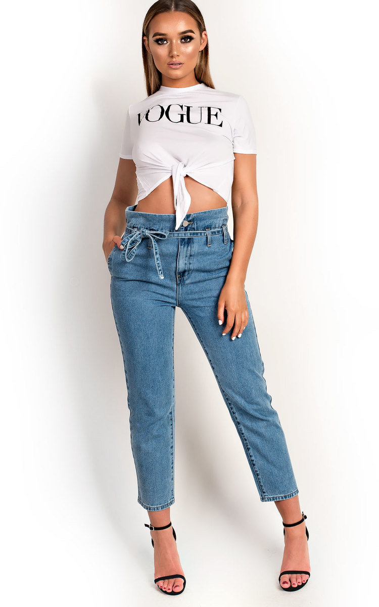 Vogue Slogan Tie Crop Top Thumbnail Vogue Slogan Tie Crop Top Thumbnail