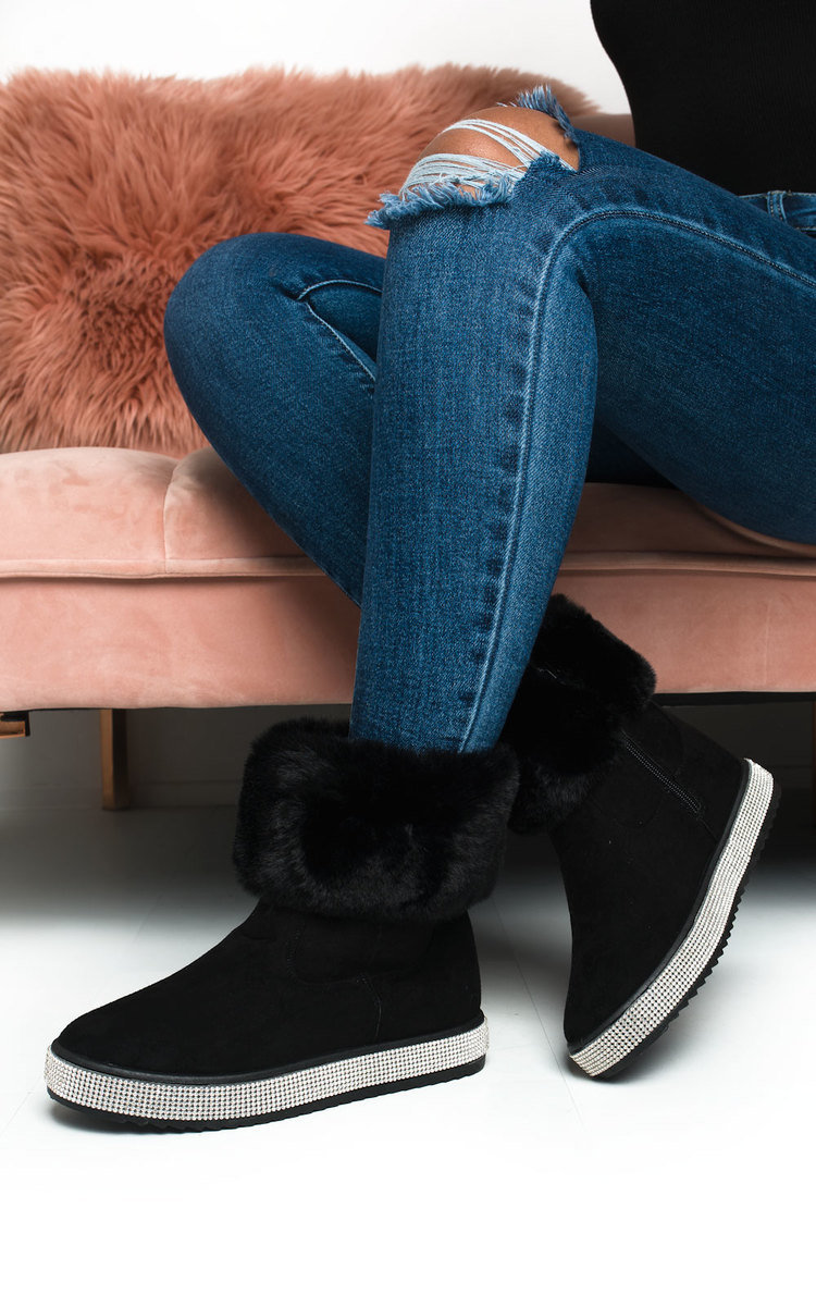 Winnie Fluffy Diamante Ankle Boots Thumbnail Winnie Fluffy Diamante Ankle Boots Thumbnail