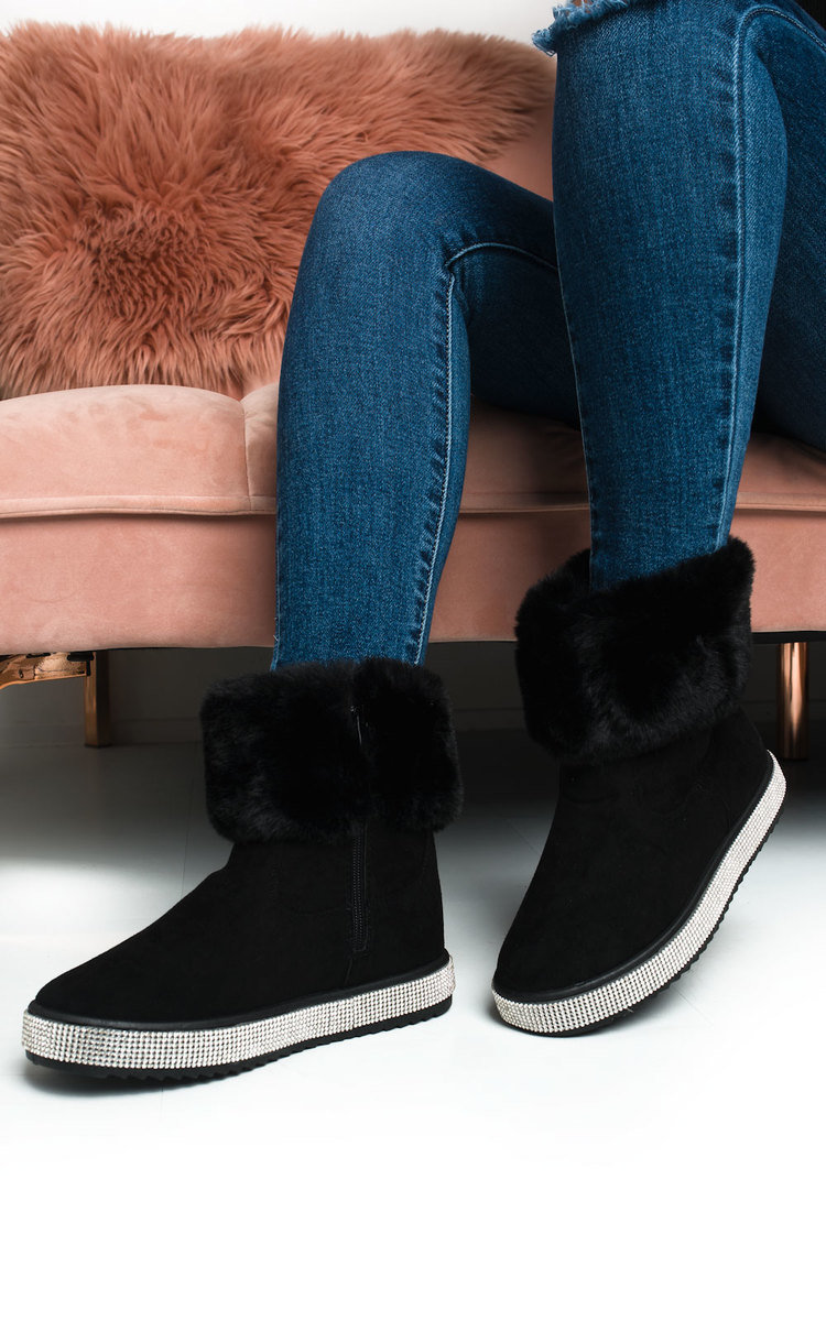 Winnie Fluffy Diamante Ankle Boots Thumbnail Winnie Fluffy Diamante Ankle Boots Thumbnail