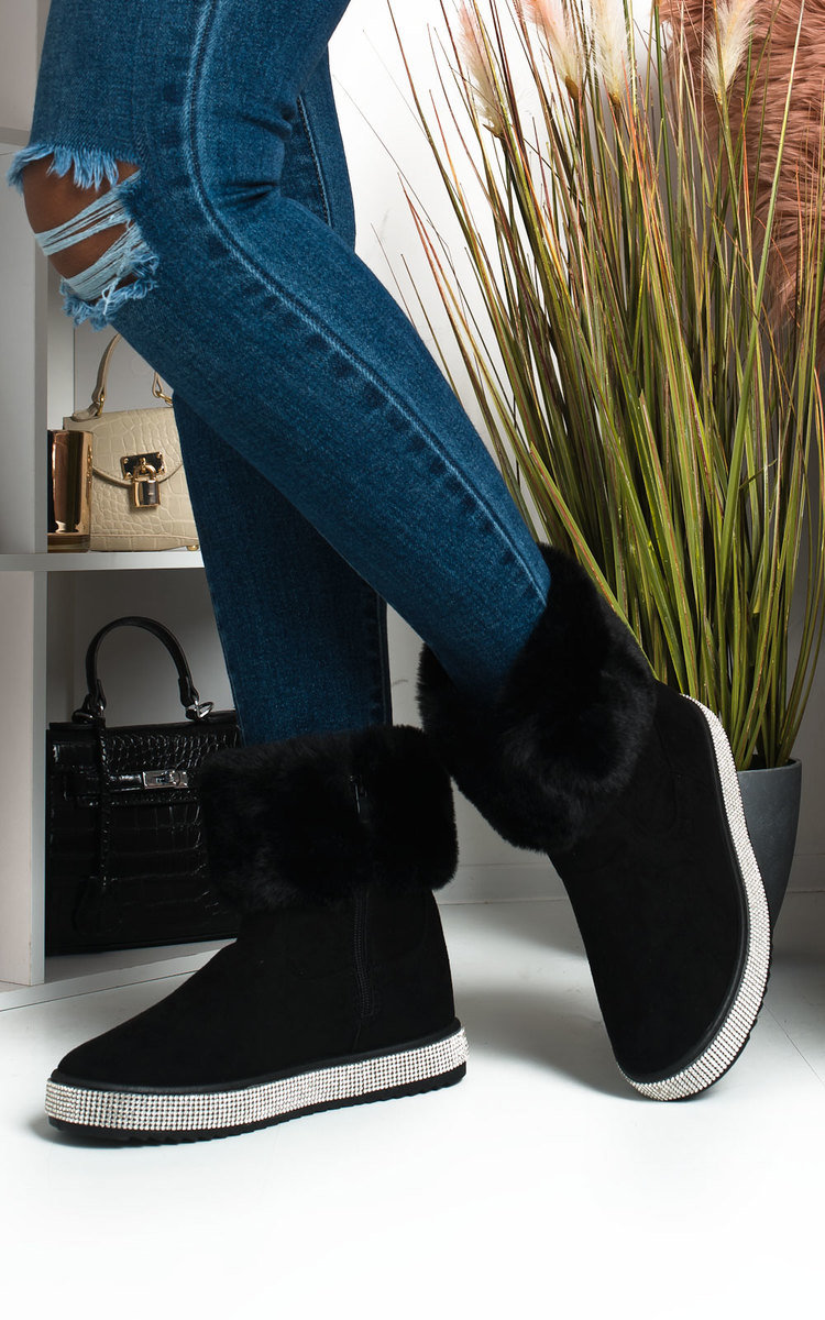 Winnie Fluffy Diamante Ankle Boots Thumbnail Winnie Fluffy Diamante Ankle Boots Thumbnail