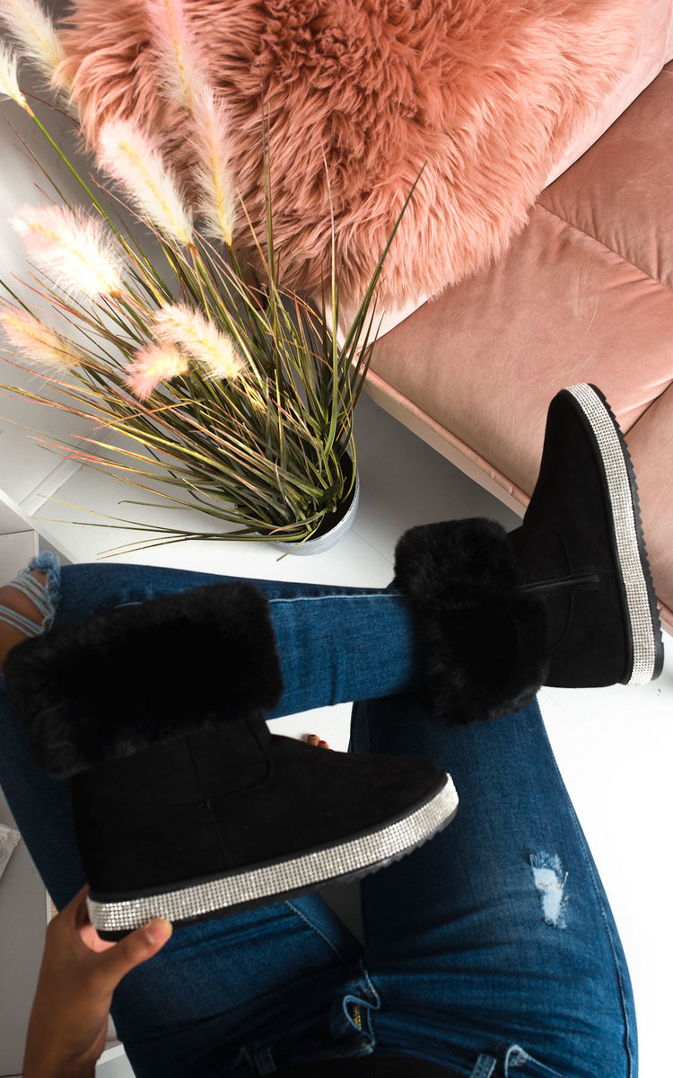 Winnie Fluffy Diamante Ankle Boots Winnie Fluffy Diamante Ankle Boots