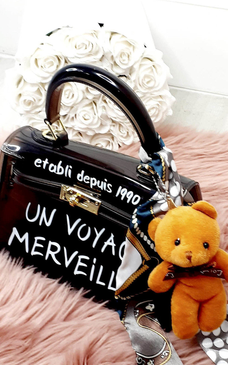 Xanthe Clear Slogan Handbag Thumbnail Xanthe Clear Slogan Handbag Thumbnail