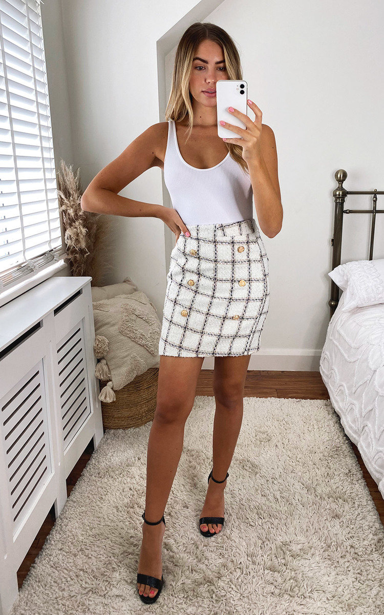 Yara Checked Printed Skirt Thumbnail