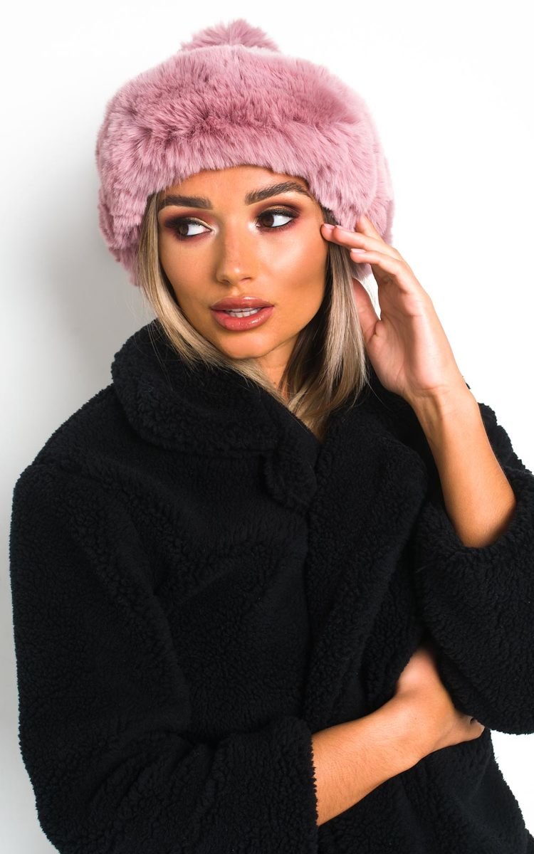 Yasmin Faux Fur Lined Pom Pom Hat