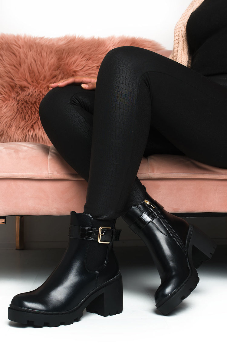 Yasmin Heeled Buckle Ankle Boots Thumbnail