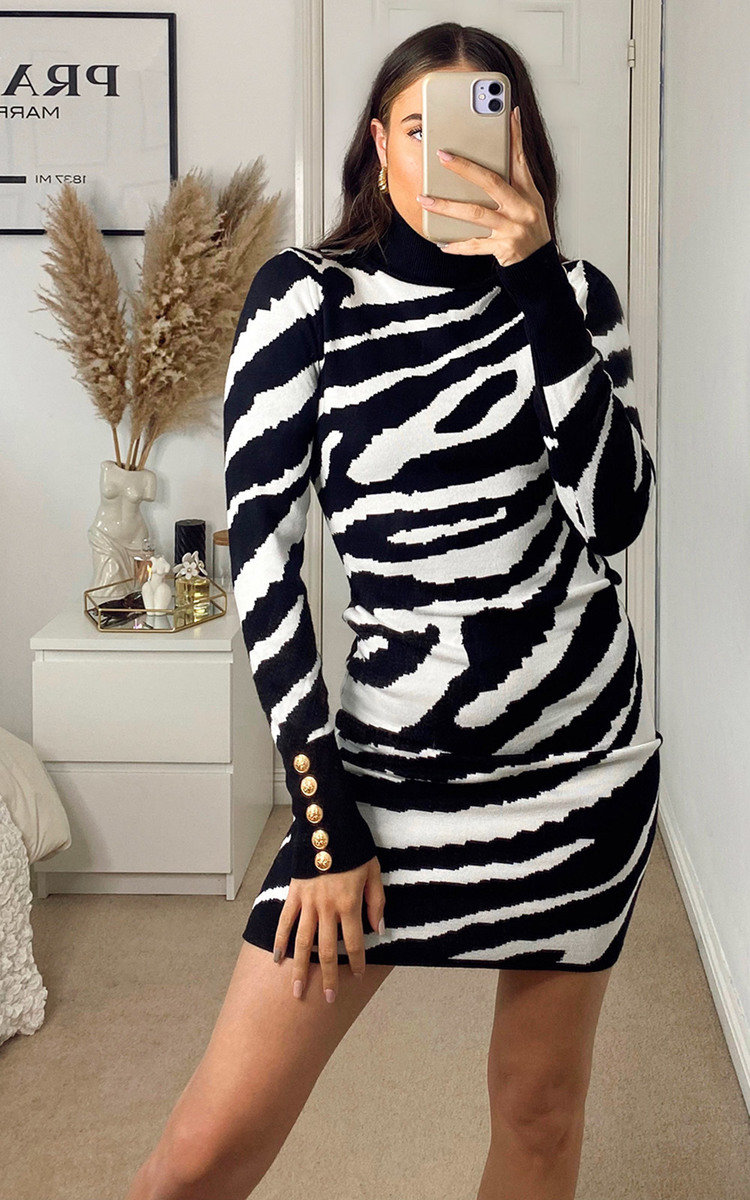 Yasmin Printed High Neck Dress Yasmin Printed High Neck Dress