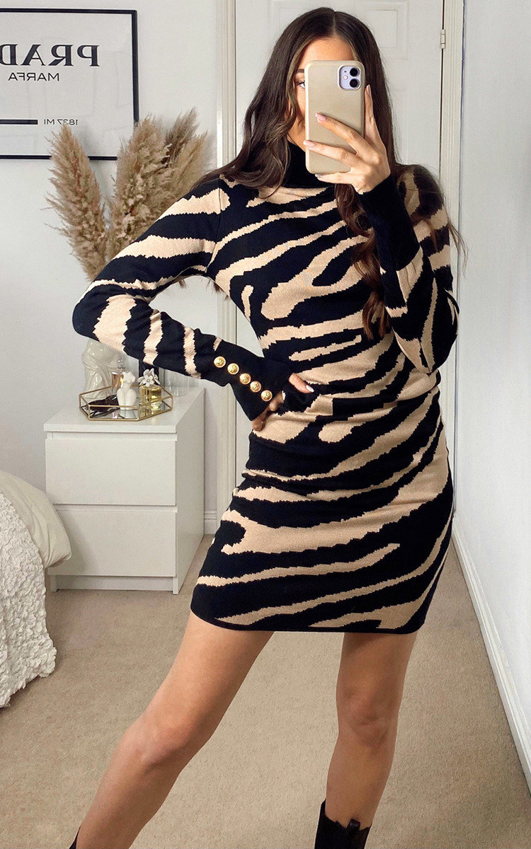 Yasmin Printed High Neck Dress Yasmin Printed High Neck Dress