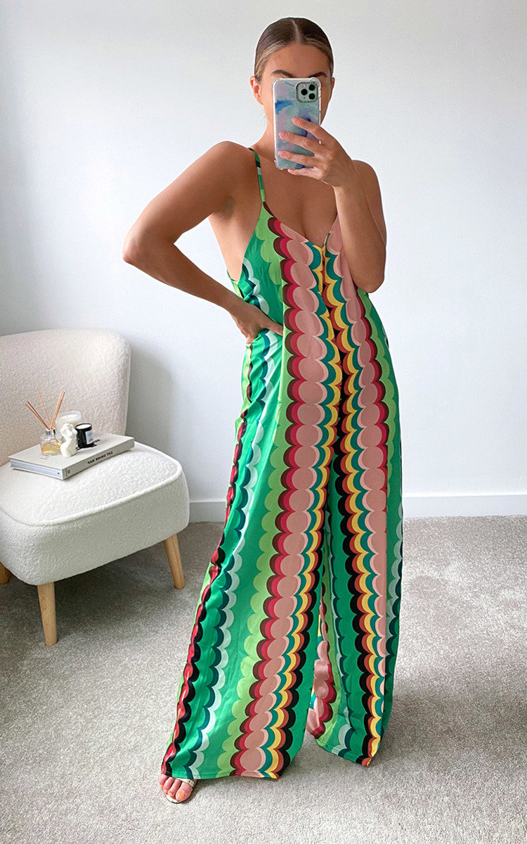 Yazzi Wide Leg Printed Jumpsuit Yazzi Wide Leg Printed Jumpsuit
