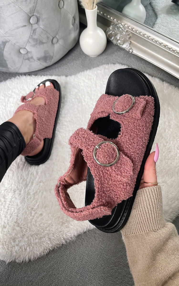 Zahra Faux Fur Double Buckle Sliders Thumbnail Zahra Faux Fur Double Buckle Sliders Thumbnail
