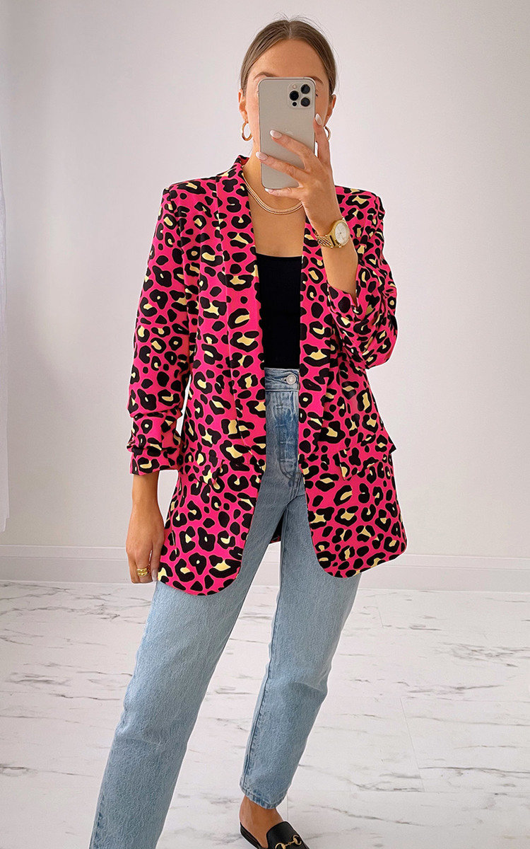 Zara Printed Blazer Jacket Thumbnail