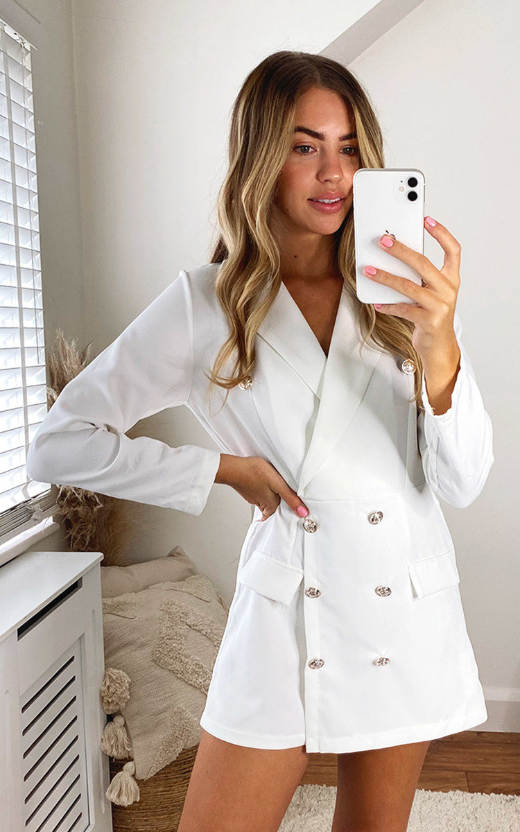 Zaza Blazer Dress with Button Detail Zaza Blazer Dress with Button Detail