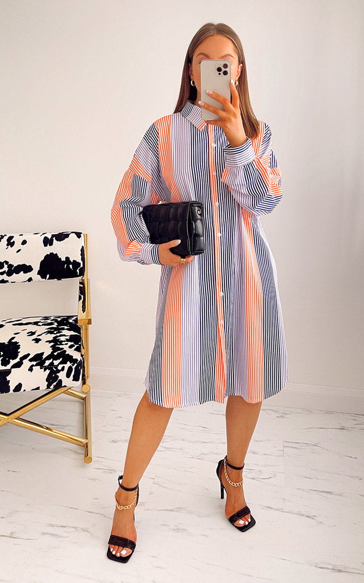 Zelda Striped Midi Shirt Dress Thumbnail Zelda Striped Midi Shirt Dress Thumbnail