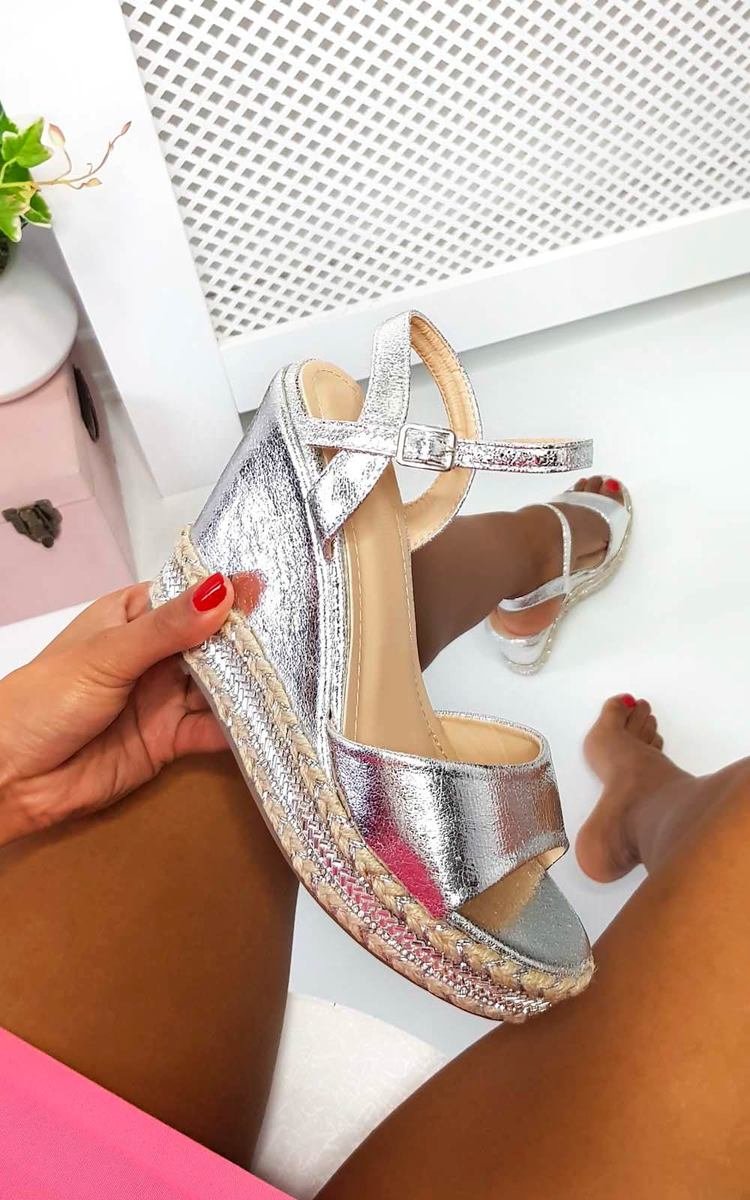 Zendaya Embellished Metallic Wedged Heel Thumbnail Zendaya Embellished Metallic Wedged Heel Thumbnail