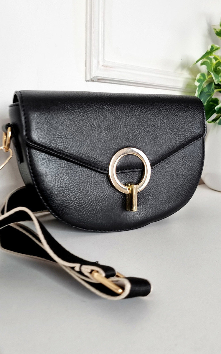 Zoe Faux Leather Bag with Strap Detail Thumbnail Zoe Faux Leather Bag with Strap Detail Thumbnail