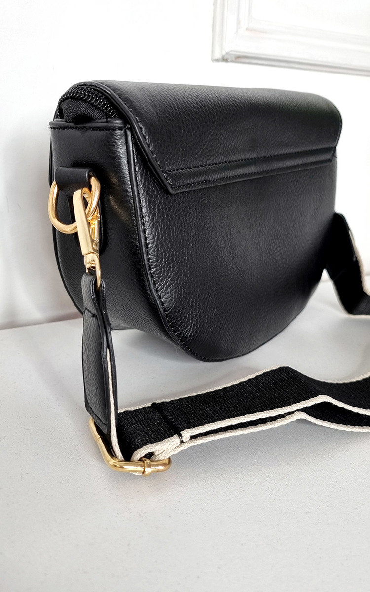 Zoe Faux Leather Bag with Strap Detail Thumbnail Zoe Faux Leather Bag with Strap Detail Thumbnail