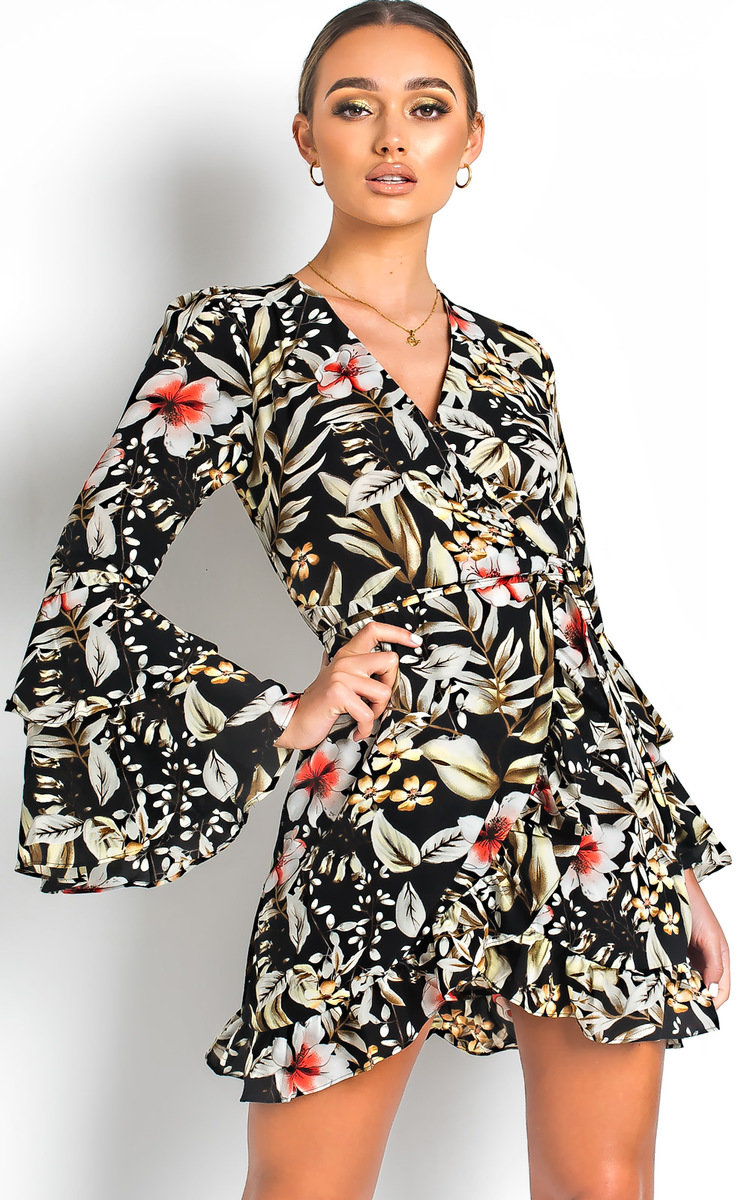 Zoey Floral Tie Wrap Dress Zoey Floral Tie Wrap Dress