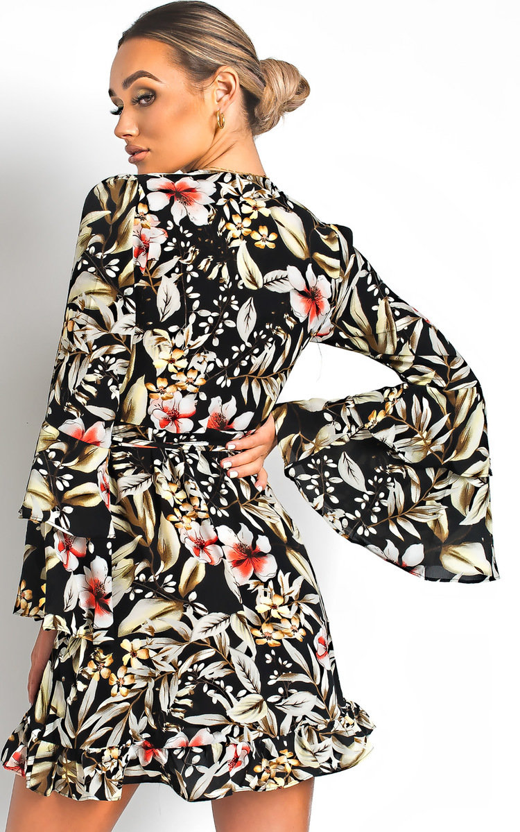 Zoey Floral Tie Wrap Dress  Thumbnail