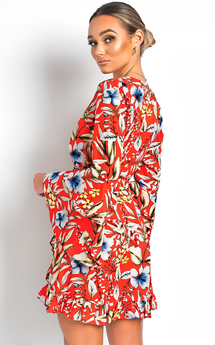 Zoey Floral Tie Wrap Dress Thumbnail Zoey Floral Tie Wrap Dress Thumbnail