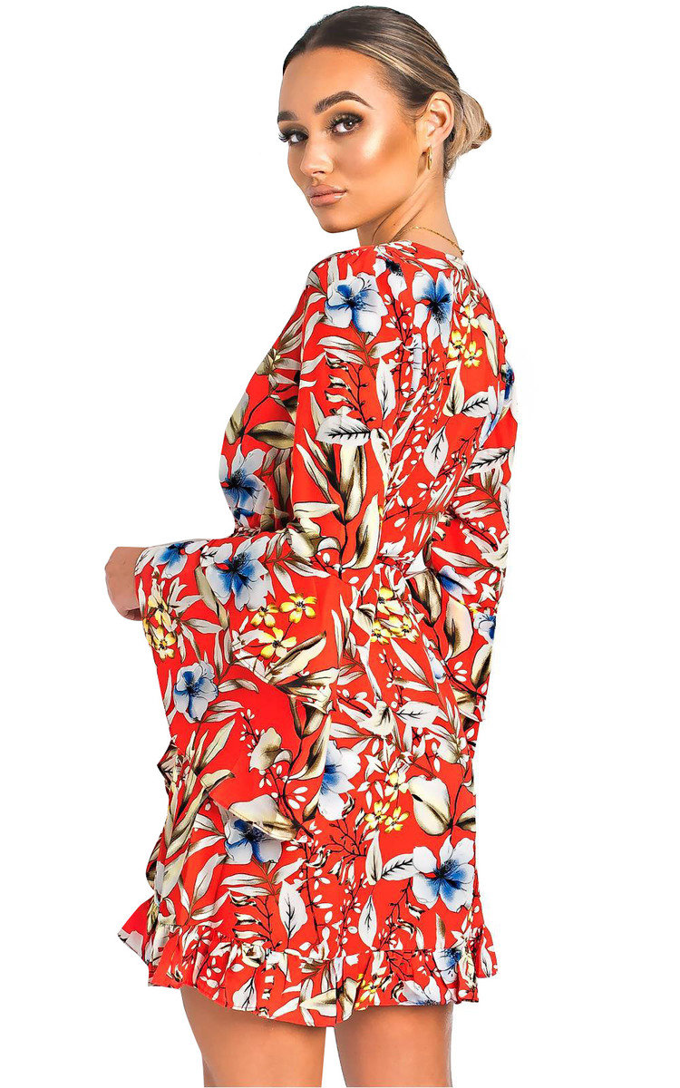 Zoey Floral Tie Wrap Dress Thumbnail Zoey Floral Tie Wrap Dress Thumbnail