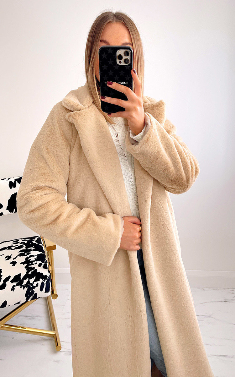 Zoey Longline Faux Fur Coat Thumbnail