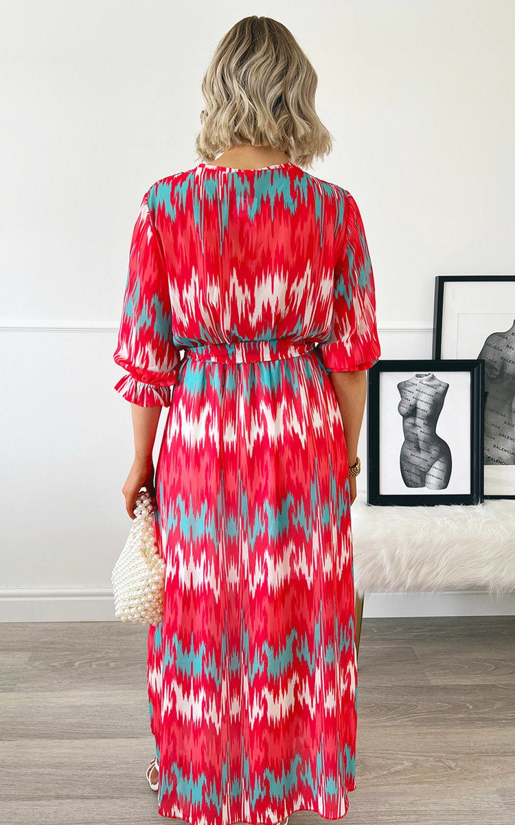 Katy Wrap Front Printed Maxi Dress  Thumbnail