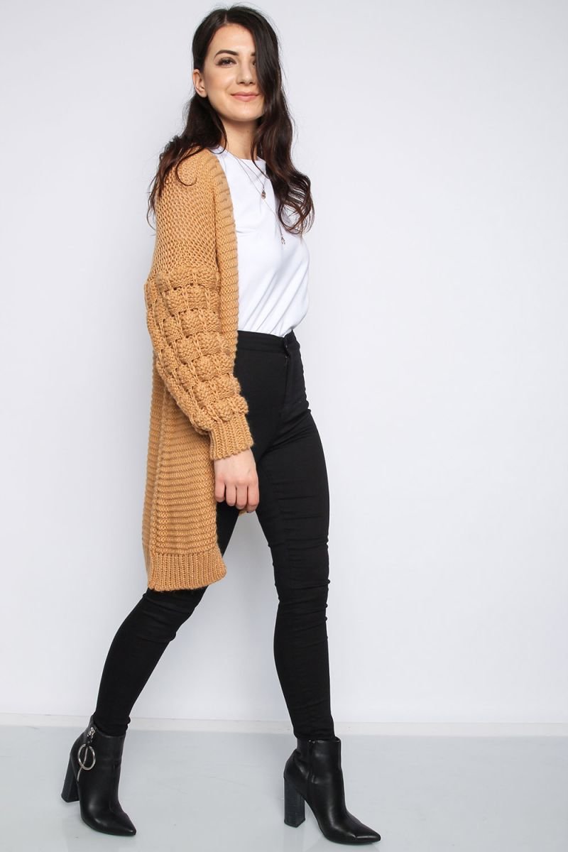 Abbie Bobble Sleeve Knitted Cardigan Thumbnail Abbie Bobble Sleeve Knitted Cardigan Thumbnail