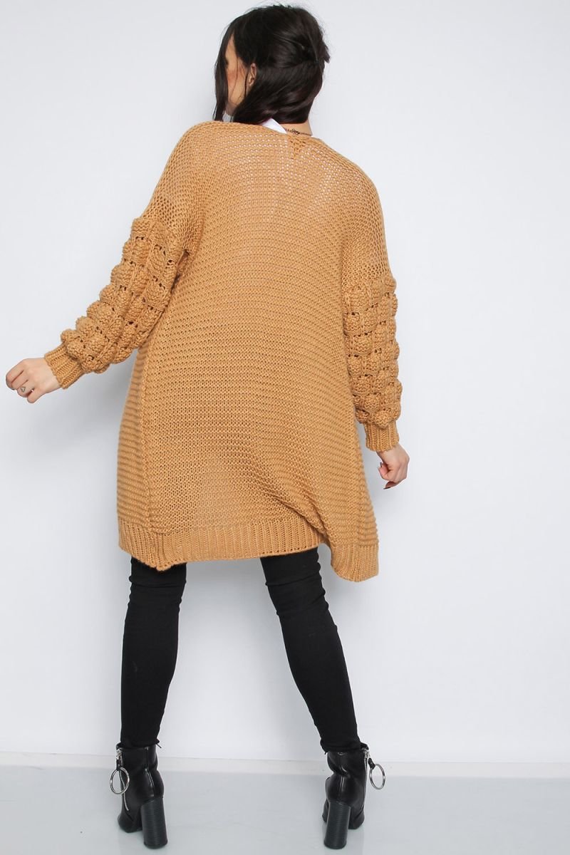 Abbie Bobble Sleeve Knitted Cardigan Thumbnail Abbie Bobble Sleeve Knitted Cardigan Thumbnail