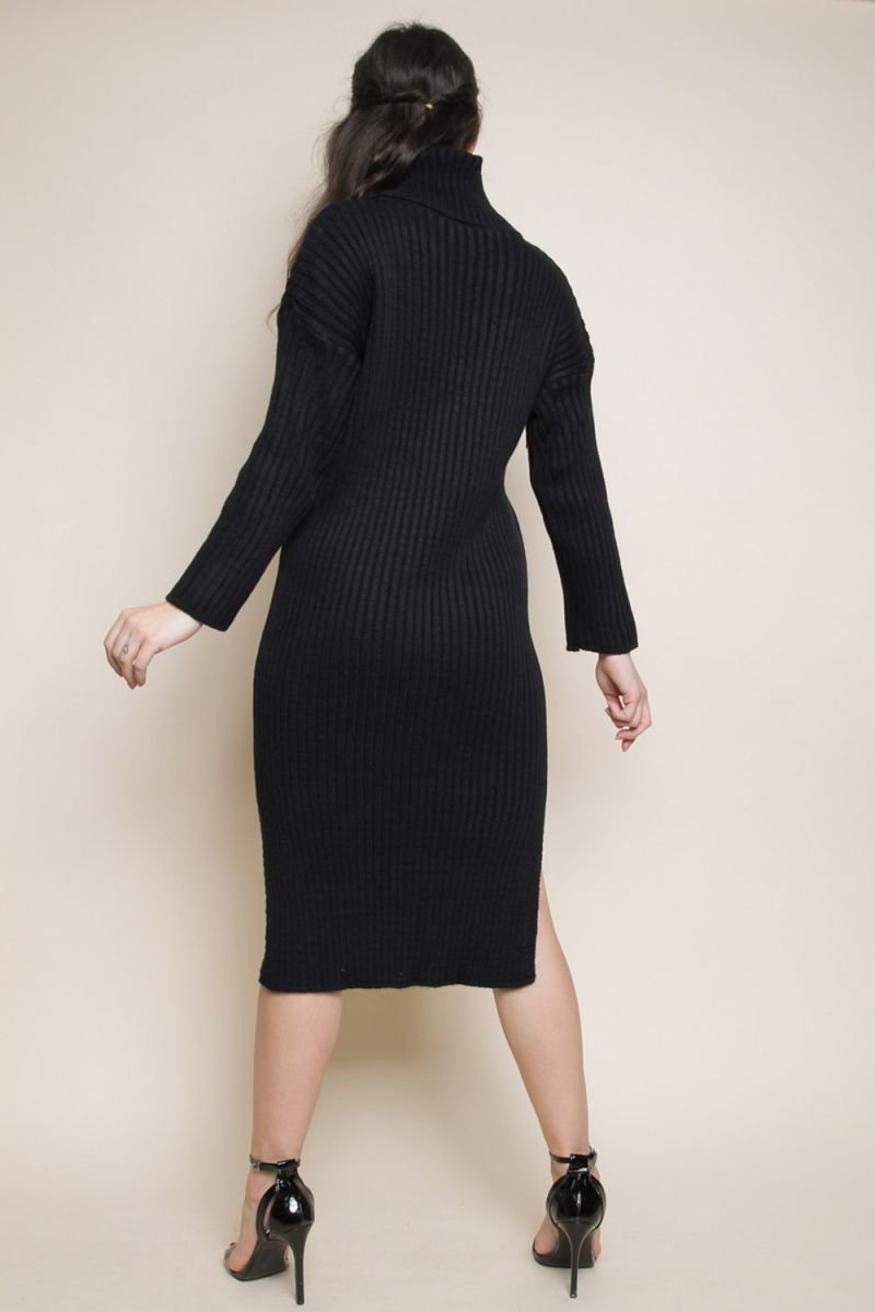 Camila High Neck Knitted Midi Jumper Dress Thumbnail Camila High Neck Knitted Midi Jumper Dress Thumbnail