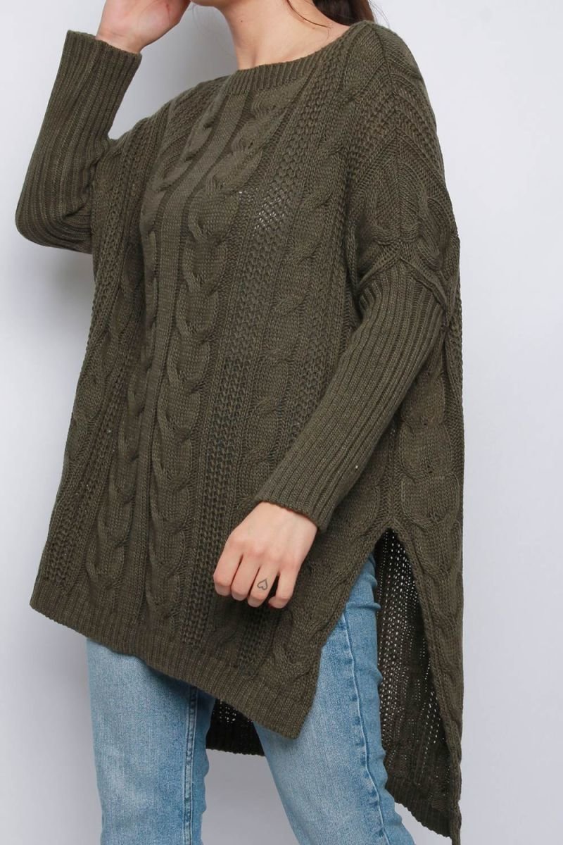 Ciara High Low Oversized Longline Knitted Jumper Thumbnail Ciara High Low Oversized Longline Knitted Jumper Thumbnail