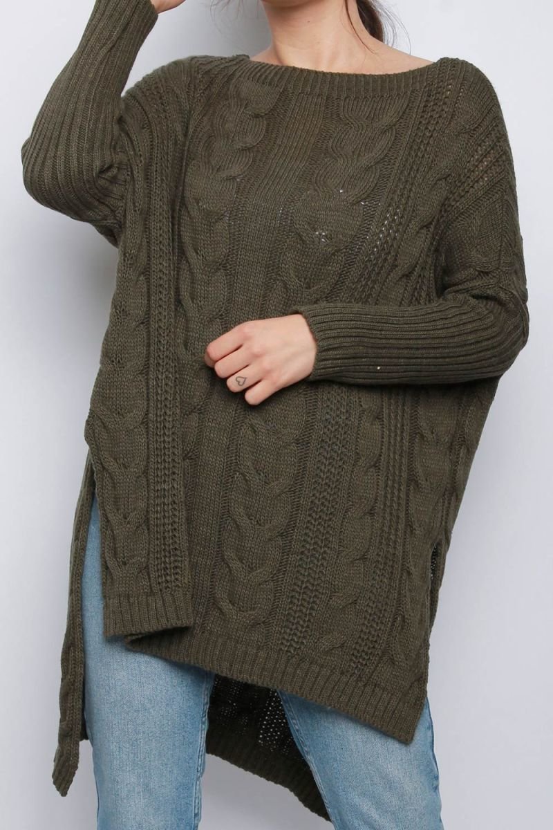 Ciara High Low Oversized Longline Knitted Jumper Thumbnail Ciara High Low Oversized Longline Knitted Jumper Thumbnail