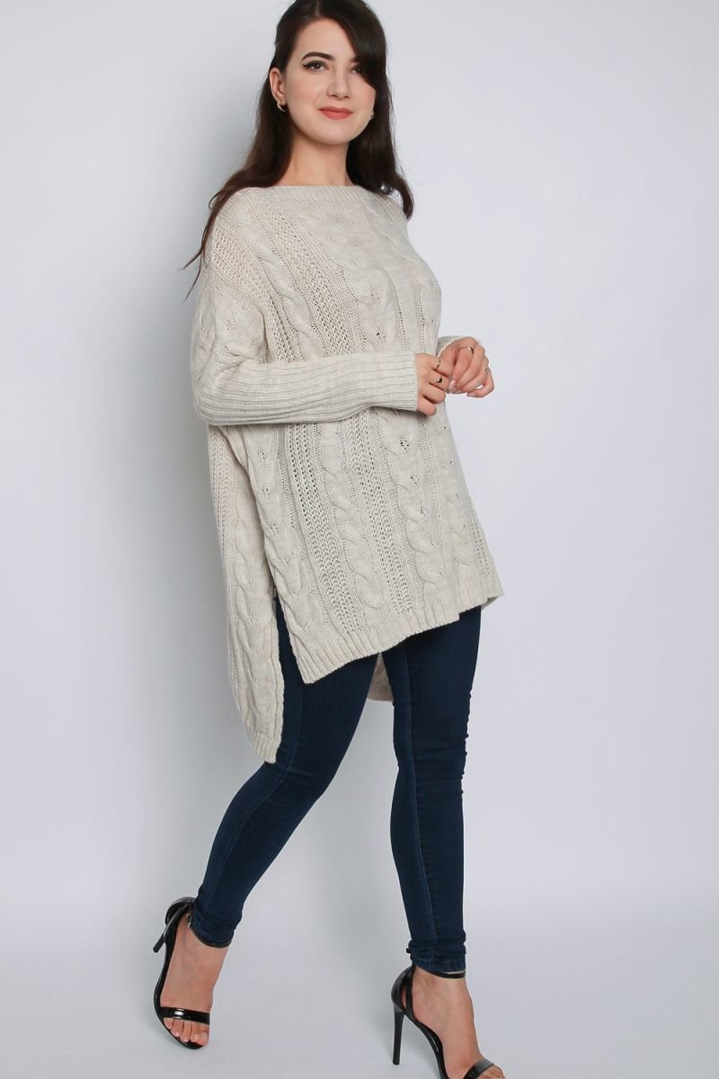 Ciara High Low Oversized Longline Knitted Jumper