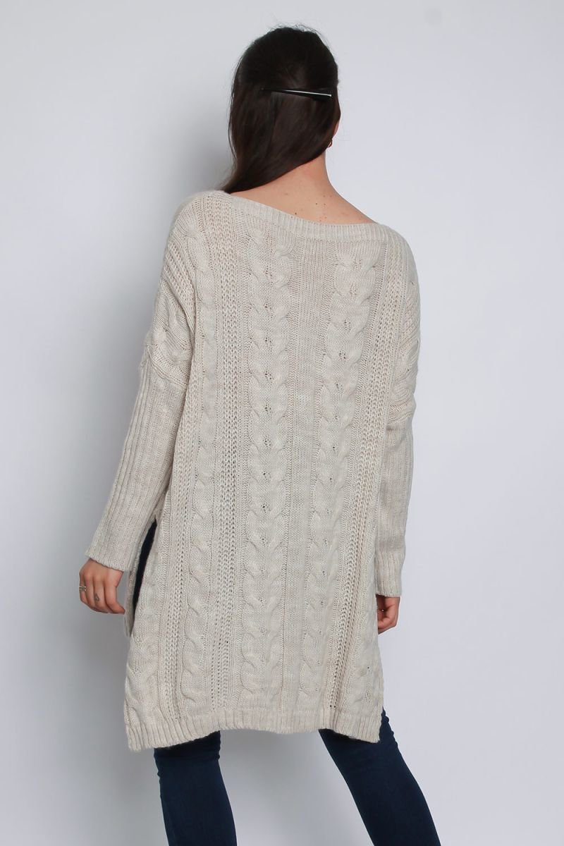 Ciara High Low Oversized Longline Knitted Jumper Thumbnail