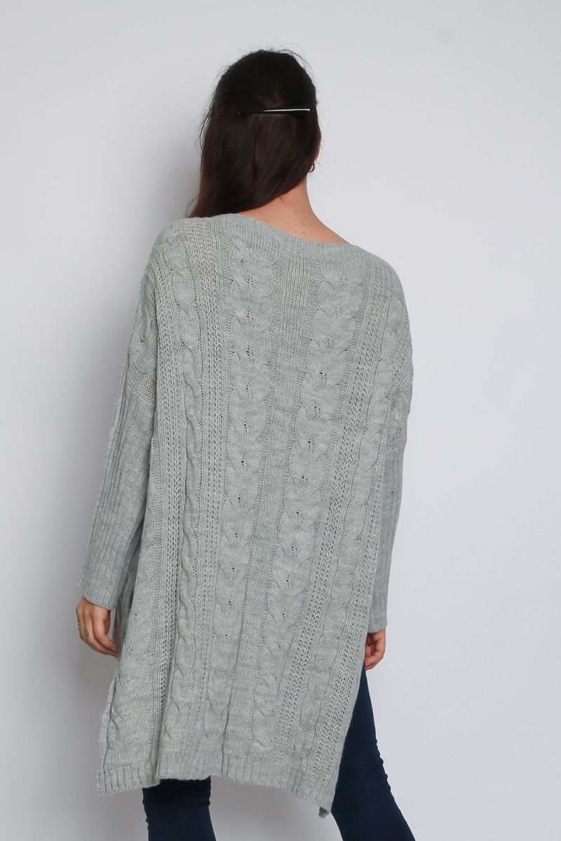 Ciara High Low Oversized Longline Knitted Jumper Thumbnail