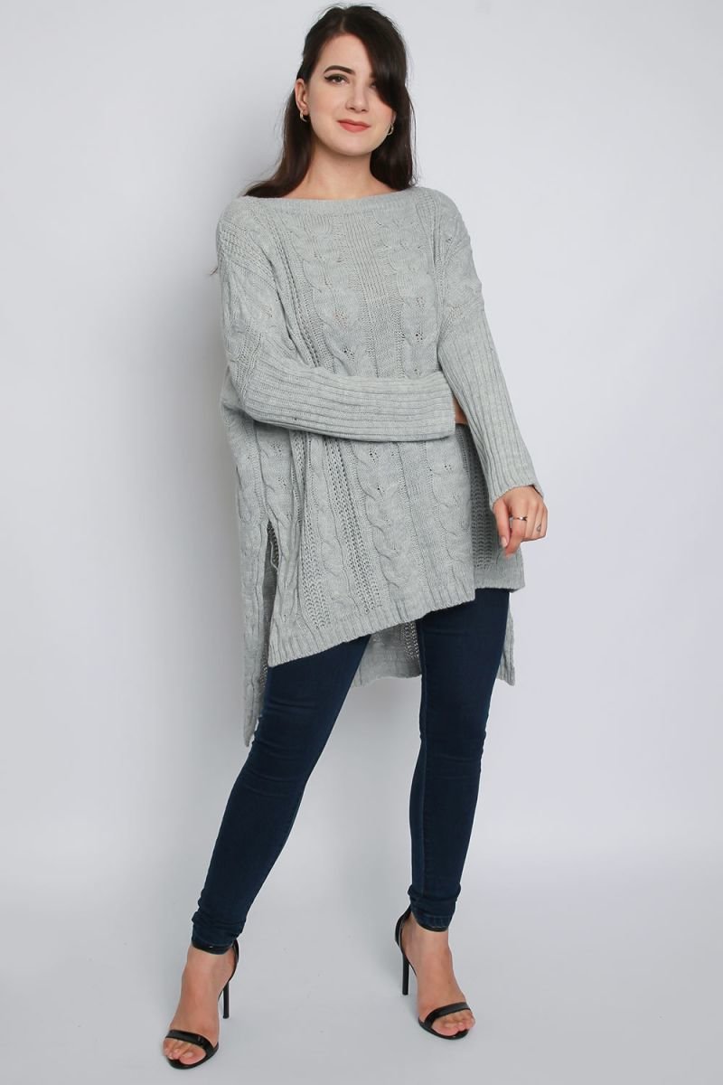 Ciara High Low Oversized Longline Knitted Jumper