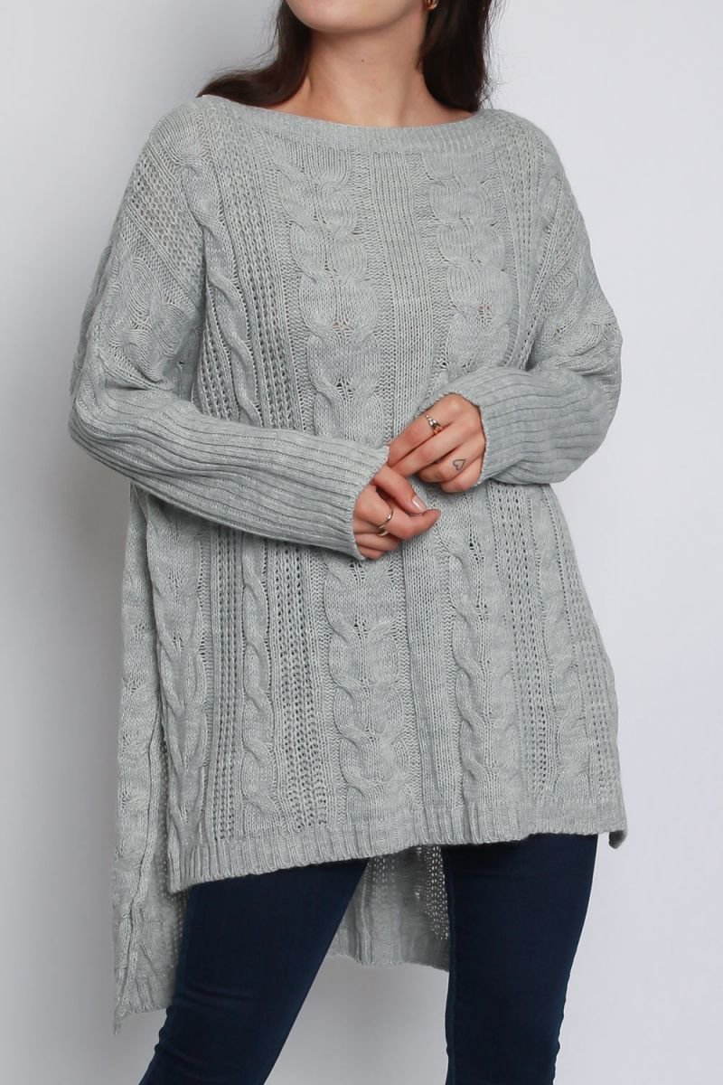 Ciara High Low Oversized Longline Knitted Jumper Thumbnail Ciara High Low Oversized Longline Knitted Jumper Thumbnail