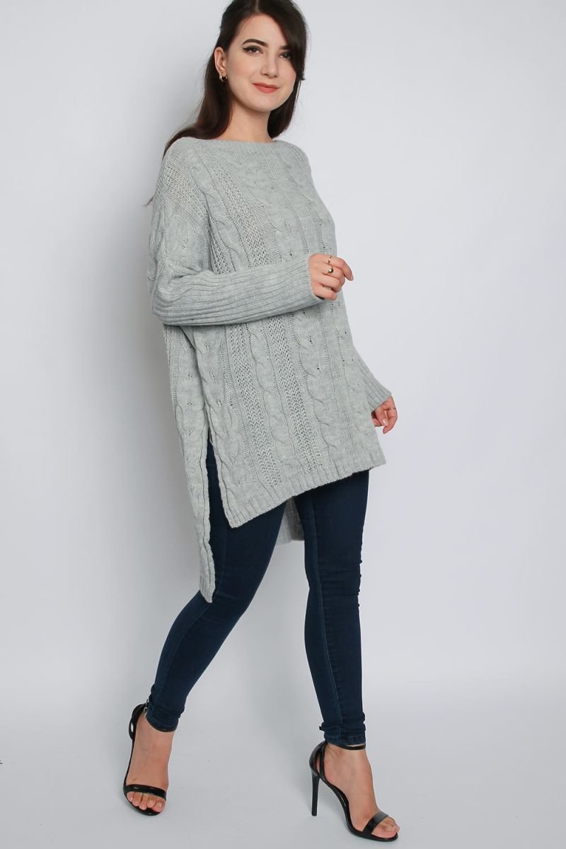 Ciara High Low Oversized Longline Knitted Jumper Thumbnail