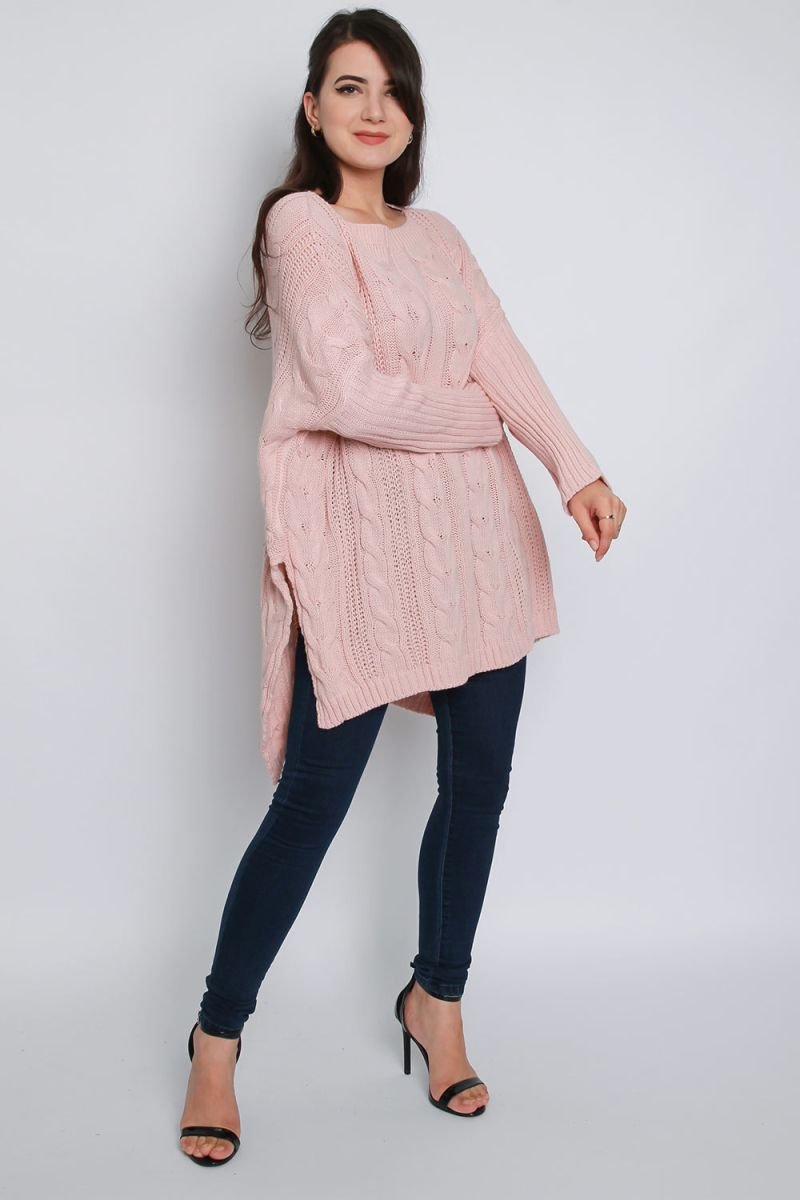 Ciara High Low Oversized Longline Knitted Jumper Thumbnail Ciara High Low Oversized Longline Knitted Jumper Thumbnail