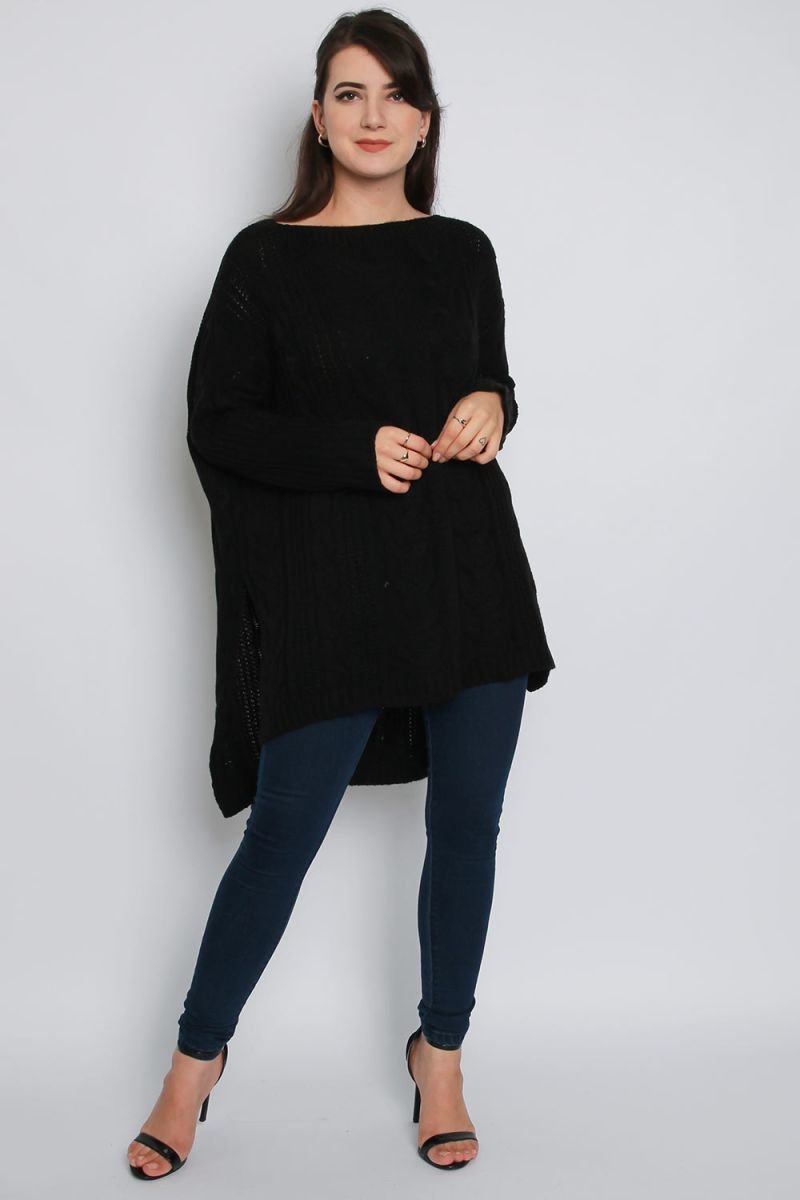 Ciara High Low Oversized Longline Knitted Jumper Thumbnail